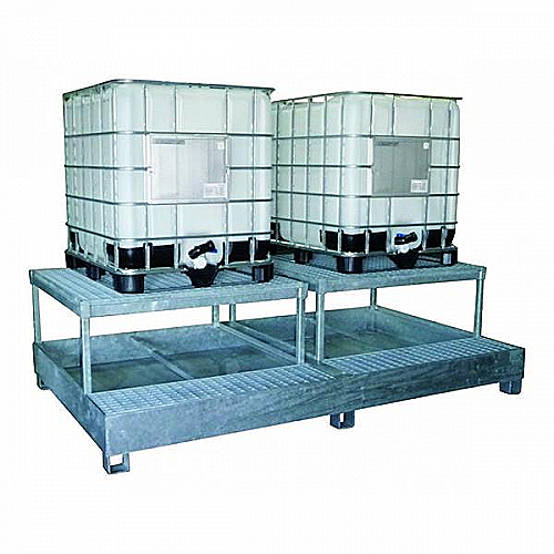 Auffangwanne aus Stahl für 2 IBC x 1000 L