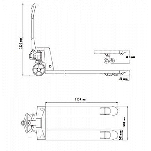 Palettenwagen mit einer Höhe von 55 mm - Tragfähigkeit 1500 kg - 0